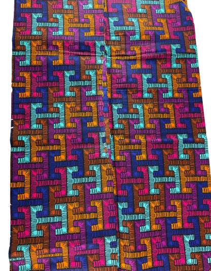 Brown and Blue African Fabric/Ankara fabric/African Wax Print/KM57D