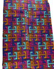 Brown and Blue African Fabric/Ankara fabric/African Wax Print/KM57D