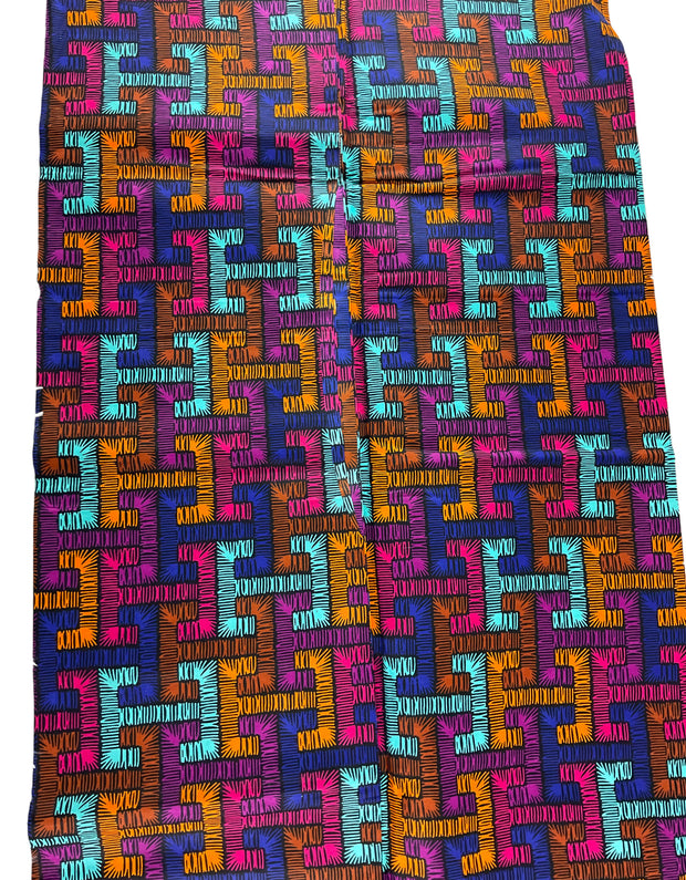 Brown and Blue African Fabric/Ankara fabric/African Wax Print/KM57D