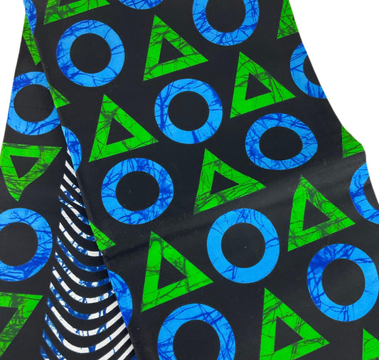 African Print Fabric/Ankara Fabric 6 Yards/Wax Print Per Yard/Blue Black Green Color