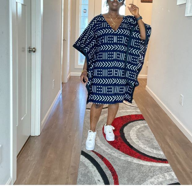 African dress/Ankara dress/Navyblue and Cream Ankara Dress/Wedding Guest African dress/Plus size African dress/African formal dress/