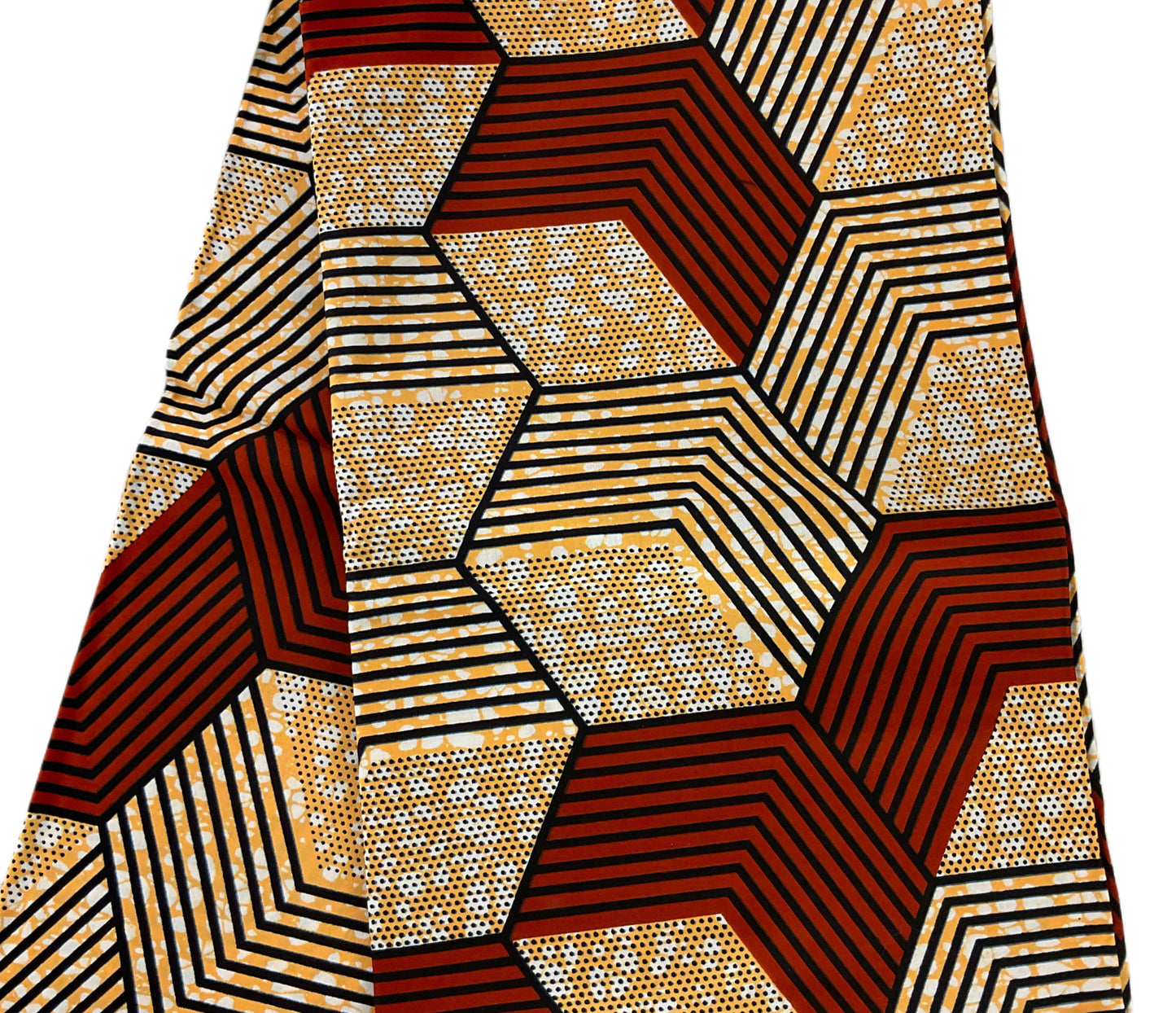 Quality African Print Fabric/Ankara Fabric 6 Yards/Cotton Fabric Per Yard/KM57R/Brown Color