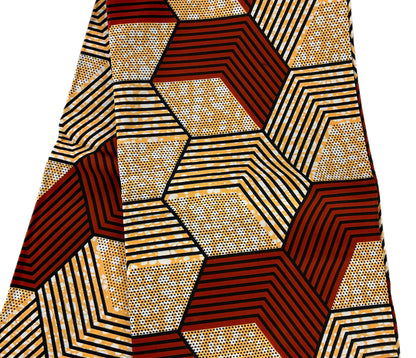 Quality African Print Fabric/Ankara Fabric 6 Yards/Cotton Fabric Per Yard/KM57R/Brown Color