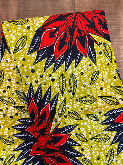 African fabric/Ankara fabric/Danshiki fabric/African print/Ankara fabric for dress/ African textile for crafts/African Print/KM57/Lemon and Orange African Fabrics