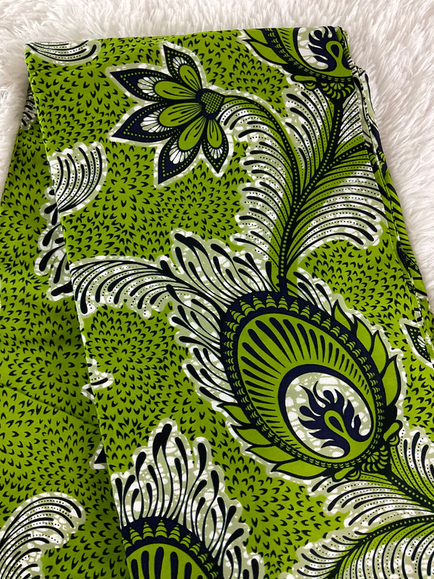 African fabric/ Danshiki/Danshiki fabric/African print/Ankara fabric for dress/ African textile for crafts/African print for sewing/KM36/Green ankara fabric