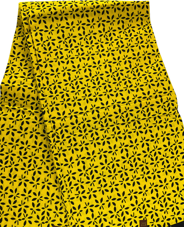 African fabric/Ankara fabric/ Danshiki/African print// African clothing/African Print/KM57B/Yellow and Black
