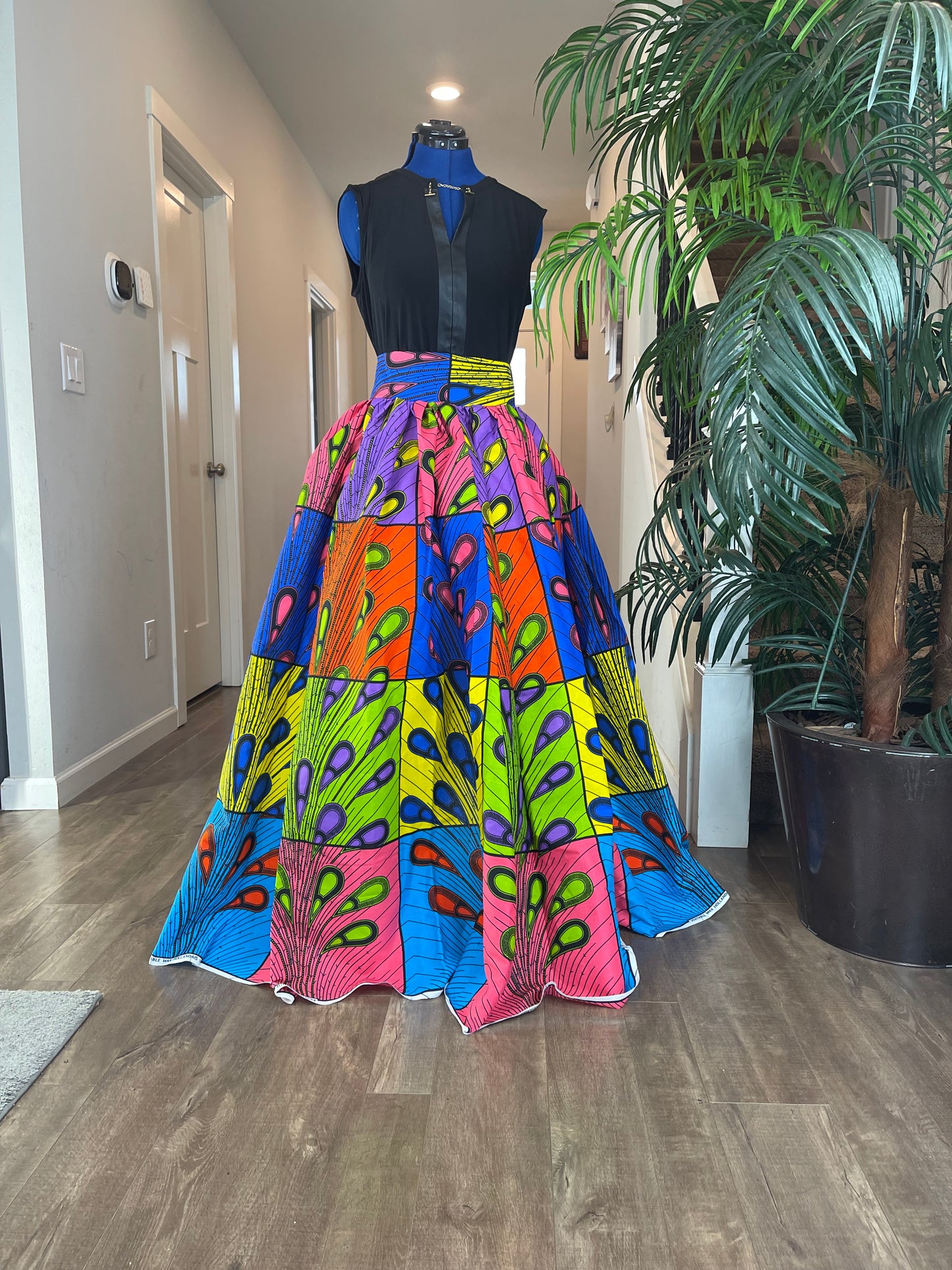 Bold Ankara High-Waist African Print Skirt – Handmade with Vibrant Wax Fabric/Ankara Skirt/African Clothings