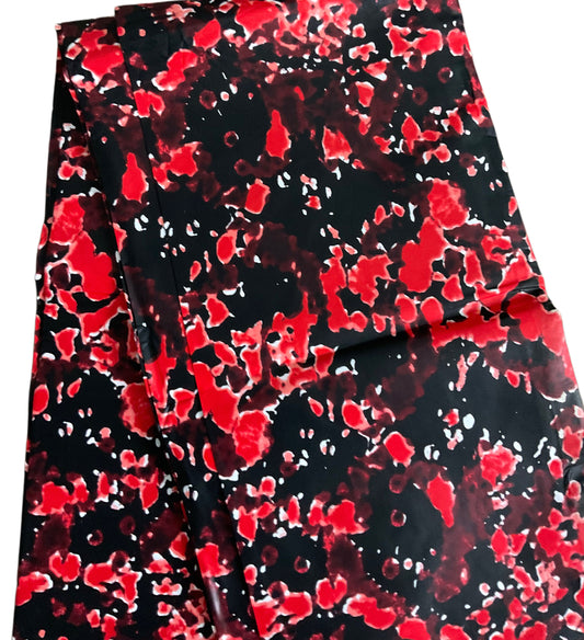African fabric/Ankara fabric/ Danshiki/African Clothing/African Print/Black and Red/AK07