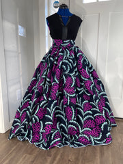 White and Pink Floral African Skirt/African Clothing For Women/Ankara Skirt.QT4