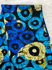 African fabric/Ankara fabric/Ankara fabric/KM108/Blue and Cream African Print/African Wax