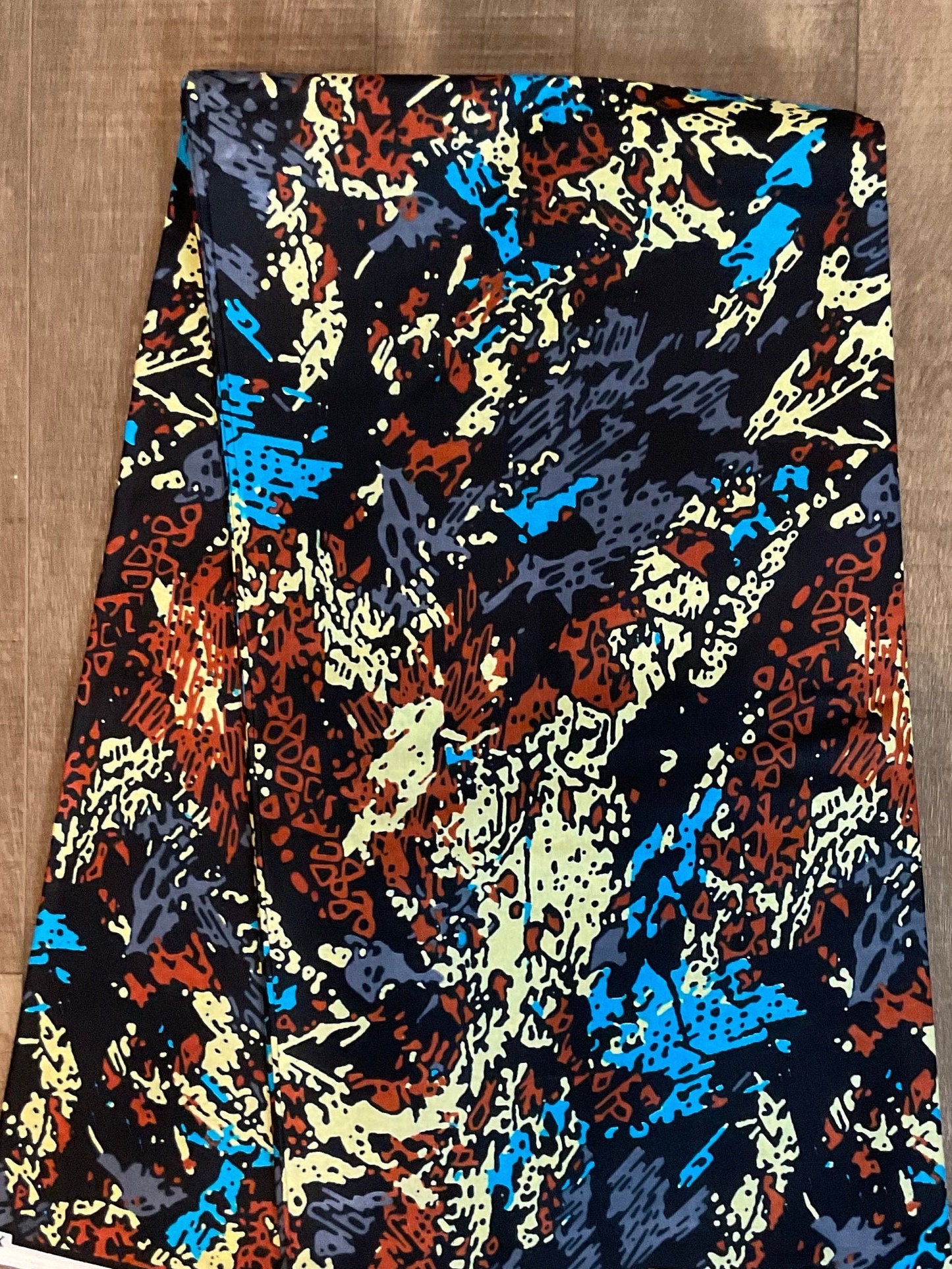 African fabric/Ankara fabric/Ankara fabric/KM109/African Print/African Wax/Brown,Blue and Cream Ankara