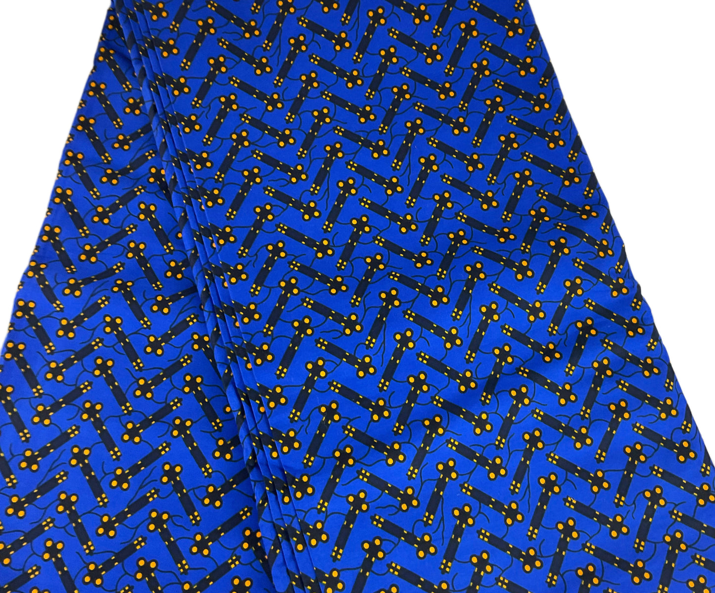 Blue Black African Ankara Fabric 6 Yards/Fabric Per Yard/KM57B/
