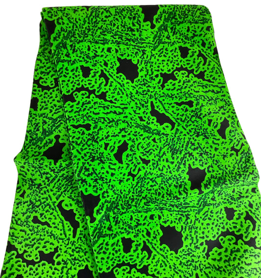 Green and Black African Print Fabric/Ankara Fabric Per Yard/100% Cotton Fabric/KM8A