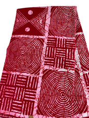 Red and White African fabric/Ankara fabric/African Wax Print/KM104