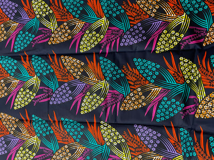 African fabric/Ankara fabric/Ankara fabric/KM109/African Print/African Wax/Teal,Orange and Pink Ankara