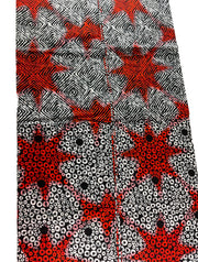 African Fabric/Ankara-White and Red Color/African print/African Clothing/AK03