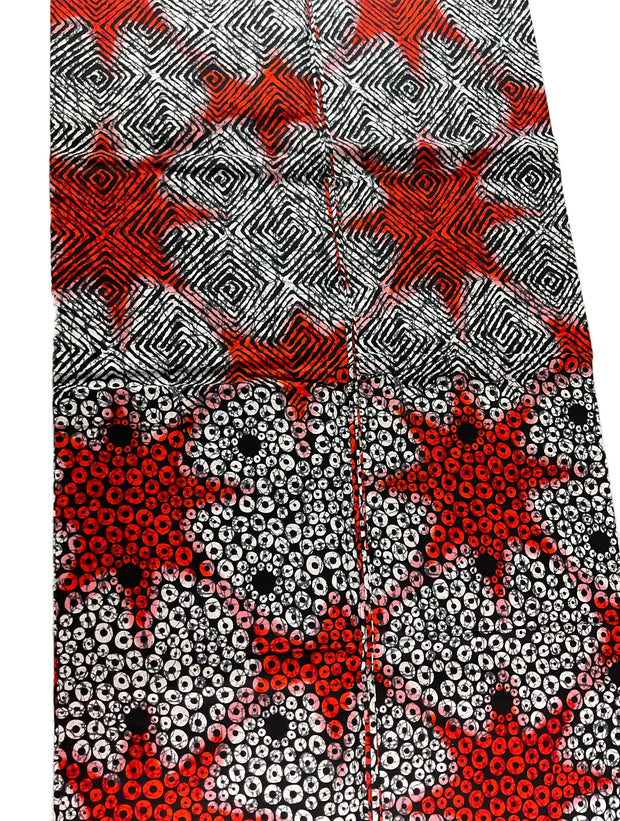 African Fabric/Ankara-White and Red Color/African print/African Clothing/AK03