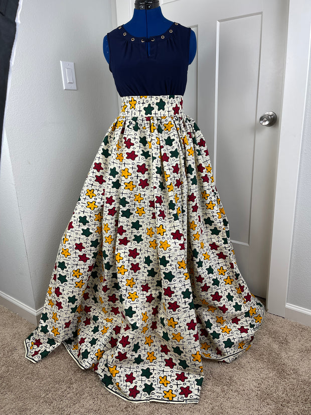 African Skirt/Ankara Skirt/Plus ISize Skirt/Maxi Skirt/Star Skirt