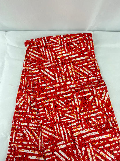 African Fabric Red and White Color/By The Yard/MK202/Ankara Black