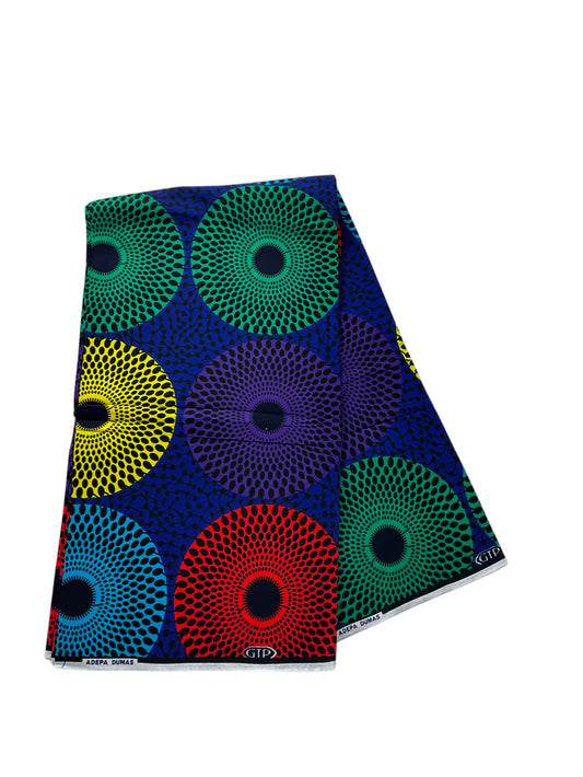 African fabric/Ankara-Blue and Black Color/Ankara fabric for dress/African Print/KM57/100% Cotton Fabric