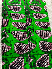 African Fabric/Ankara-Green Brown White Color/ African wax/MK135/