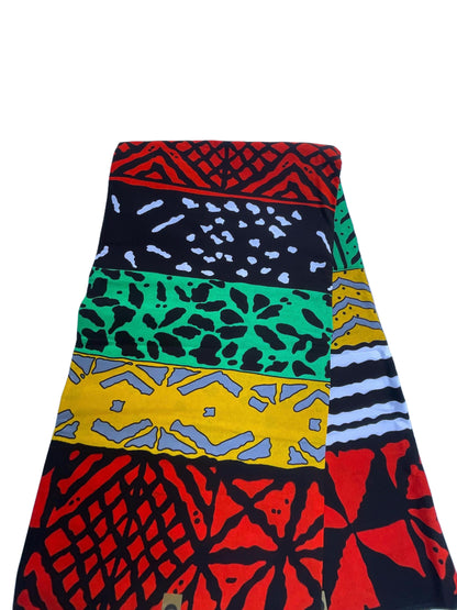 African fabric/Ankara fabric/Wax Print/Mud cloth Fabric/African Print/Kente/Red and Gold Ankara.