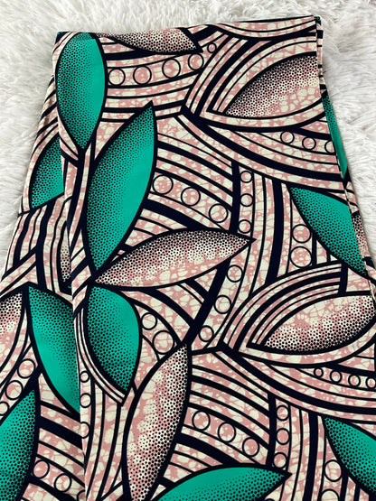 African fabric/Ankara-Green and clear color/Danshiki/Danshiki fabric/African print/Ankara fabric for dress/ African textile for crafts/African print for sewing/KM10