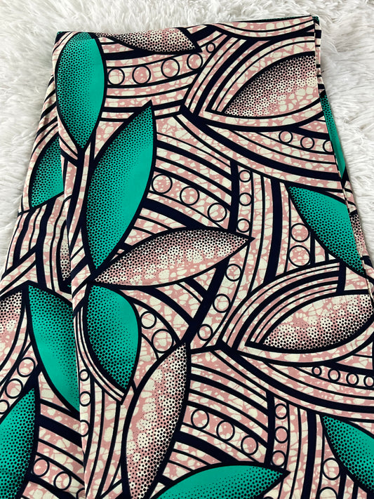 African fabric/Ankara-Green and clear color/Danshiki/Danshiki fabric/African print/Ankara fabric for dress/ African textile for crafts/African print for sewing/KM10