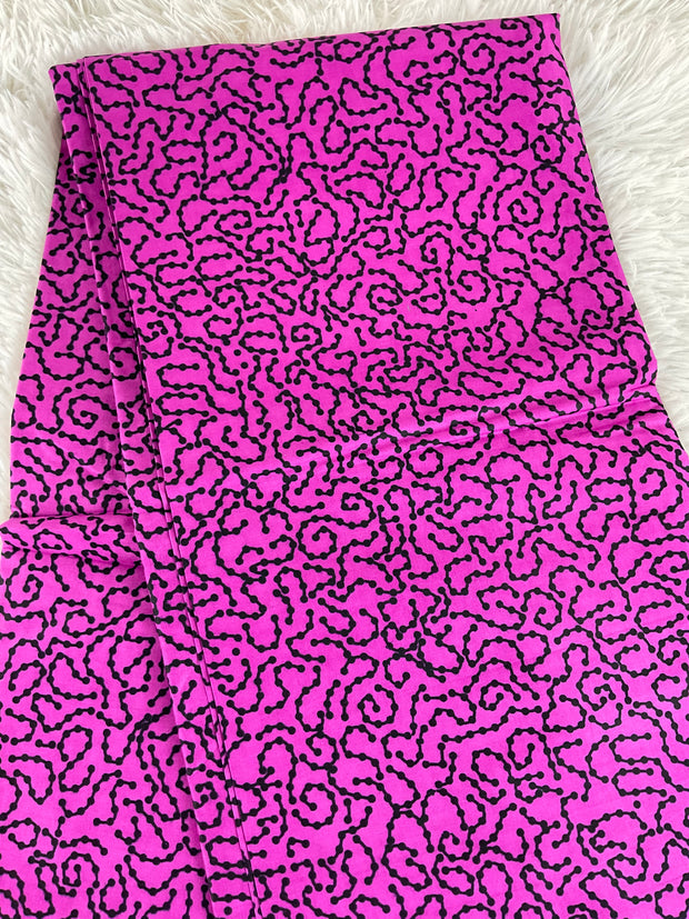 Pink and Black African Fabric/African prints/ Ankara fabric/ African fabric per yard/ African fabric for crafts/ African fabri/FG47/ Maxi skirt