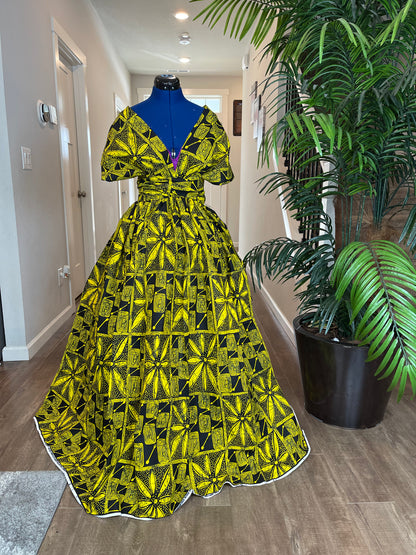 (African clothing maxi dress/African fashion dress for women/African women clothing/African women full flare maxi dress with two pockets WP907