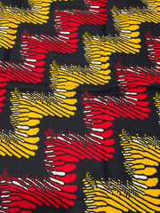 Ankara fabric/African fabric/Ankara fabric/Danshiki fabric/African print/Ankara fabric for dress/ African textile for crafts/Black Red Yellow African Fabric