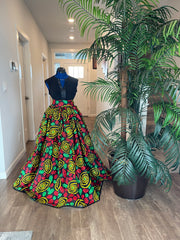Green and Red African Skirt/African Clothing For Women/Ankara Skirt.QT8