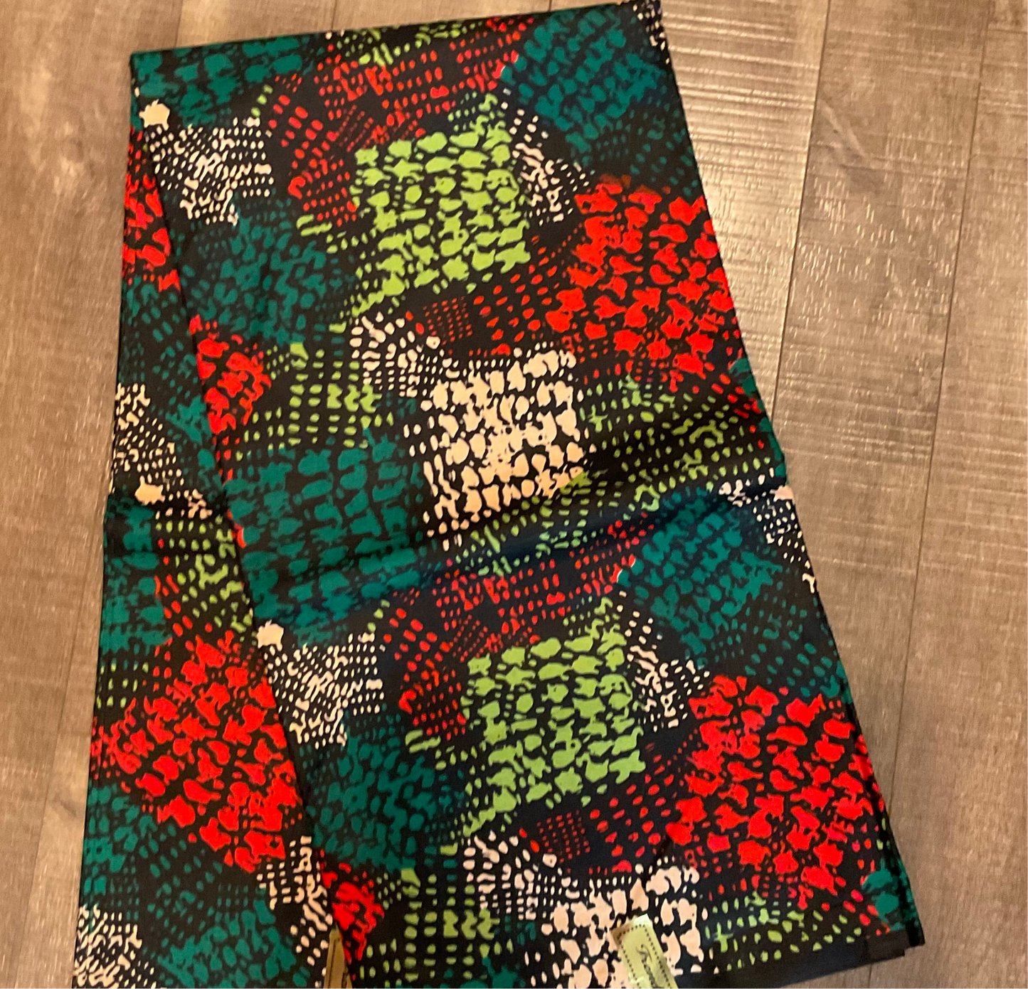 African fabric/Ankara fabric/Ankara fabric/KM109/African Print/African Wax/Green and Red Ankara