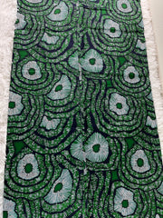 Green and White African fabric/Ankara fabric/African Wax Print/KM10k