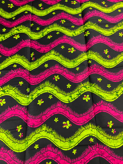 African fabric/Ankara fabric/ Danshiki/Danshiki fabric/African print/Ankara fabric for dress/ African textile for crafts/African Print/KM57/Pink and Green African Fabric