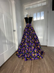Purple and Yellow Floral African Skirt/African Clothing For Women/Ankara Skirt.QT12