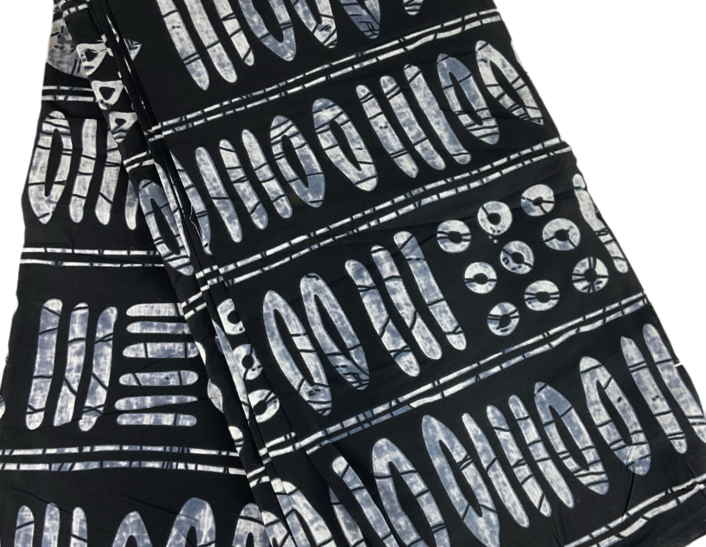 African Print Fabric/Ankara Fabric/African Wax Print/KM57Q/Black White Wax Print