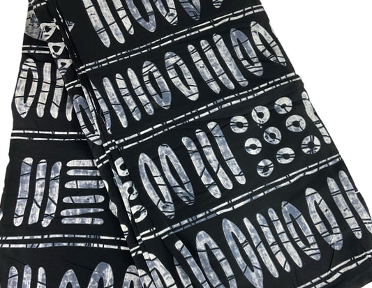 African Print Fabric/Ankara Fabric/African Wax Print/KM57Q/Black White Wax Print