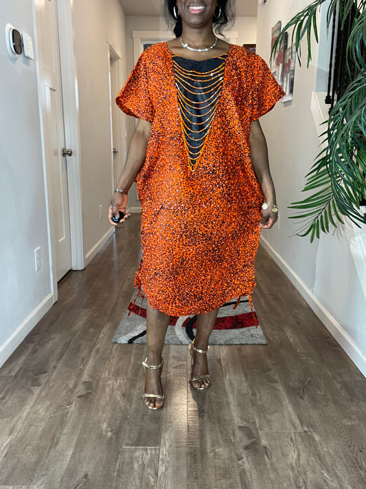 African Dress/Ankara Short Kaftan/African Clothing/Ankara Dress/Boubou