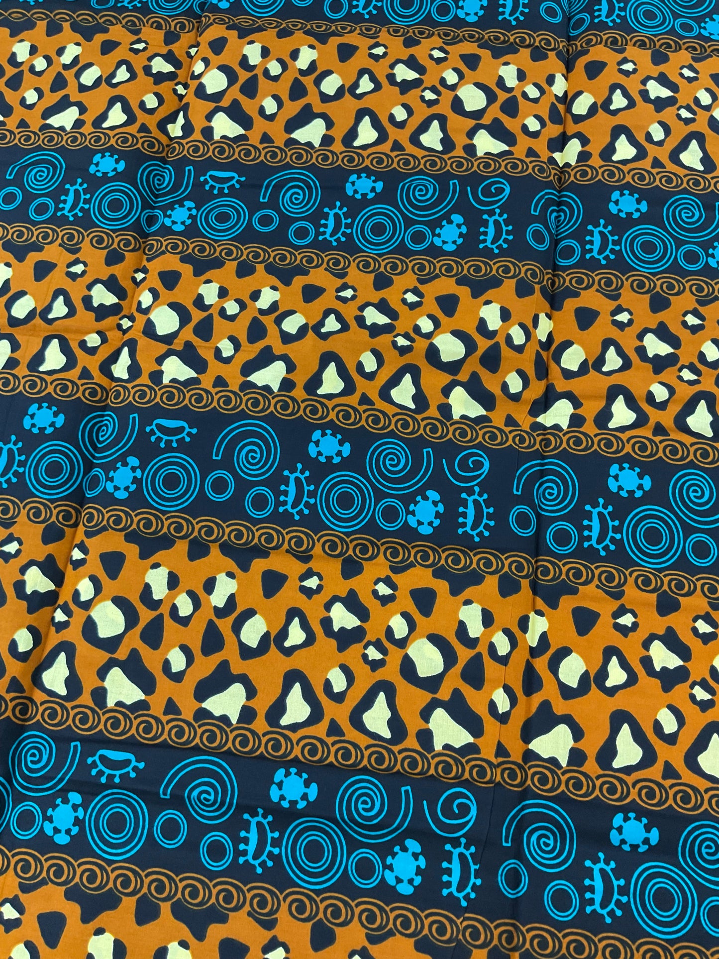 African fabric/Ankara fabric/Ankara fabric/KM109/African Print/African Wax/Teal and Brown Ankara