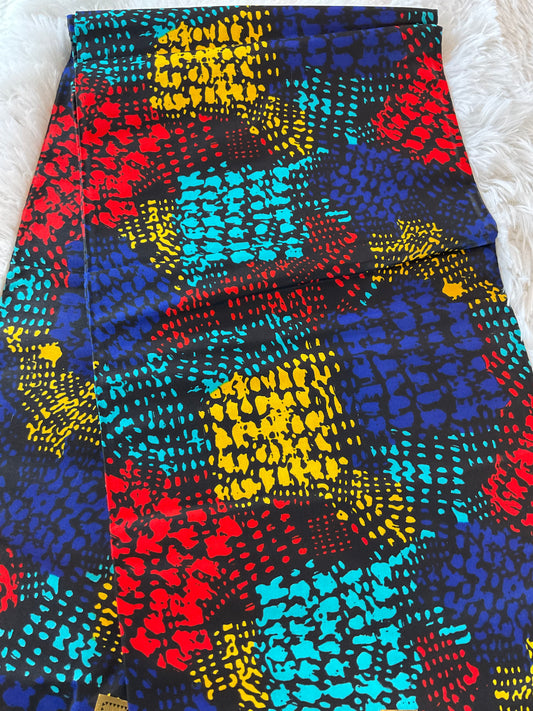 African fabric/Ankara fabric/Ankara fabric/KM109/African Print/African Wax/Blue and Yellow Ankara
