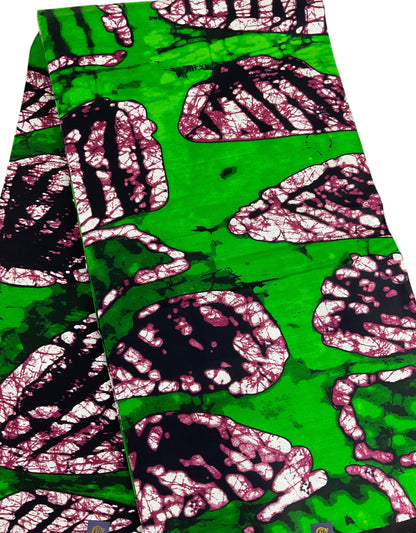 African Fabric/Ankara-Green Brown White Color/ African wax/MK135/
