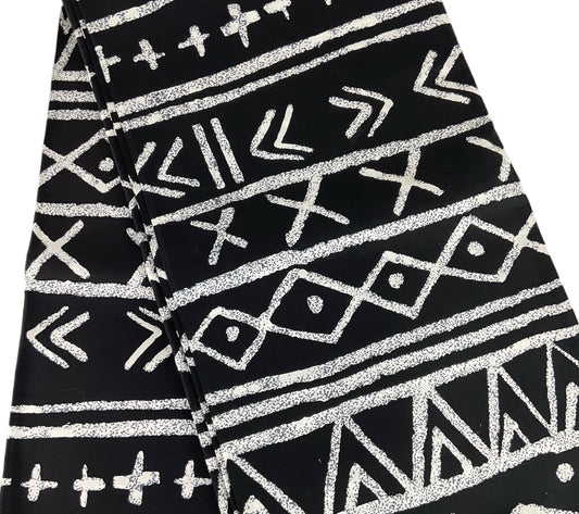 Black White African Print Fabric/Ankara Fabric Per Yard/100% Cotton Fabric/KM8A