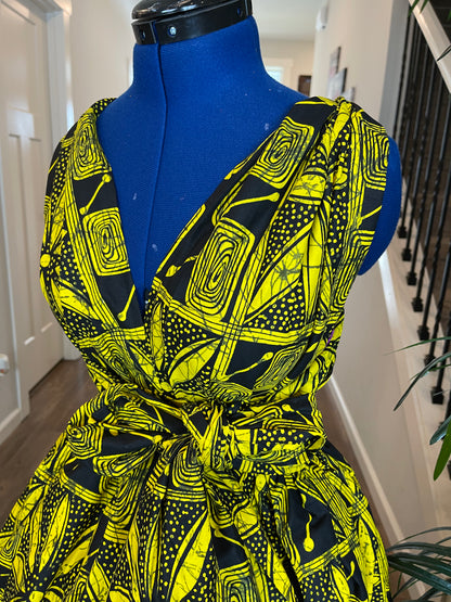 (African clothing maxi dress/African fashion dress for women/African women clothing/African women full flare maxi dress with two pockets WP907