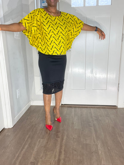 African clothing/ African blouse/African cape top/Ankara Top