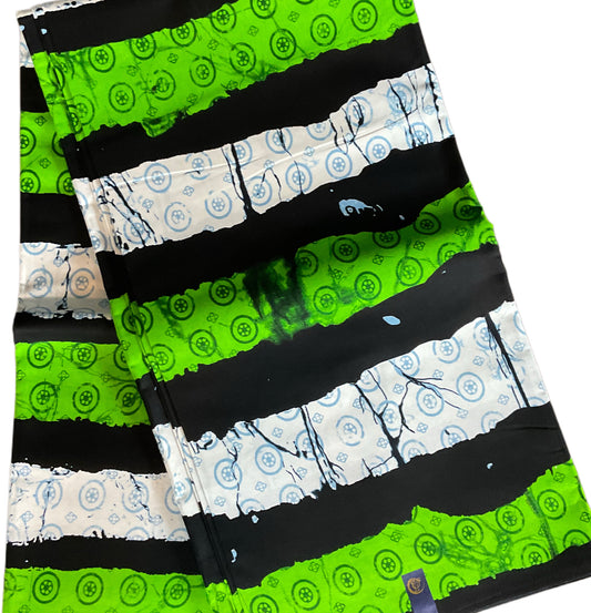 African fabric/Ankara fabric/African print/African Clothings/AK07/African fabric by the yard/Green and Black