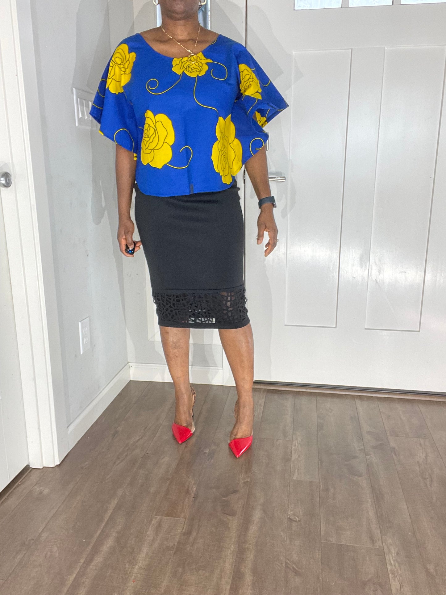African Blouse/Ankara Top/Plus Size Clothing/VA104