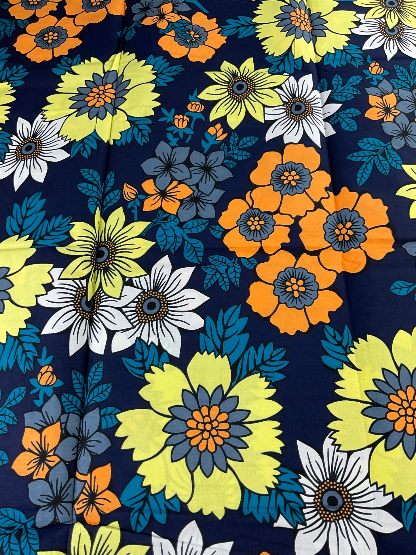 Green Orange African Print Fabric/Cotton Ankara 100%/Flora Print/KM1