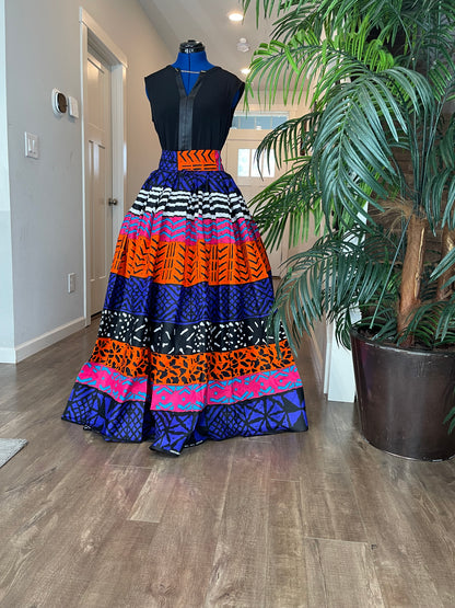 African Skirt/Ankara Skirt/Pink Orange And Blue Skirt/African Clothing.