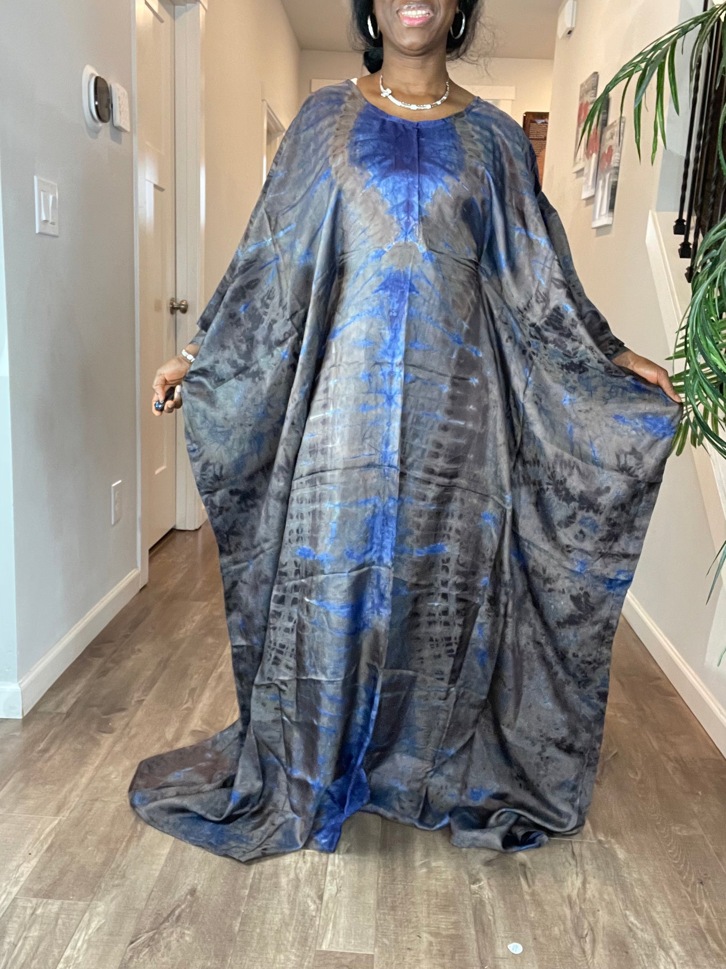 African Silk Dress With Inner Belt/Plus Size Dress/African Clothing/